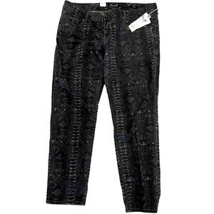 NWT Seven 7 Gray /Black Snake Print High Rise Skinny Jeans